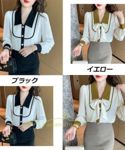 シャツ・ブラウス | ブラウス レディース 長袖 ブラウスシャツ ボウタイ フォーマル チュニック 大人 春 夏 春夏 フォーマル スーツ トップス 20代 ママ 母 30代 リボン付き OL