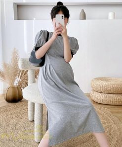 ワンピース | マタニティレディース 半袖 無地 産前 産後 カジュアル Aラインマタニティウェア 上品 サマー妊婦服