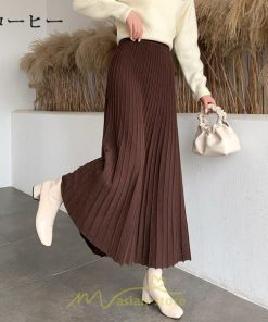 スカート | プリーツ ロング丈 ボトムス レディース ニットニット あったか 20代 30代 40代 秋 冬 韓国風 デート こなれ感 新作 秋冬物 お呼ばれ