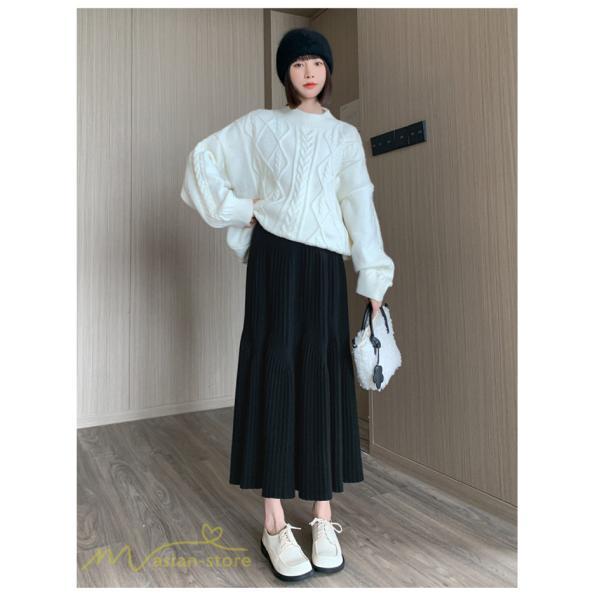 スカート | マタニティレディース 着痩せ リブニット 無地 マタニティウェア ウエスト調整 産前 産後 妊婦着 ハイウエスト 妊婦服 カジュアル Aライン