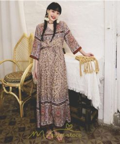 マキシ | レディース ワンピース 夏 秋 長袖ワンピ きれいめ 大人ワンピース Aライン ロングワンピース おしゃれ 大人 お呼ばれ 可愛い コットン レトロ 通勤