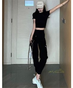 その他 | カーゴパンツ レディース ロングパンツ テーパード シルエット ボトムス 長ズボン ヒップホップ 流行 格好いい ストリート 大きいサイズ ゆったり デザイン