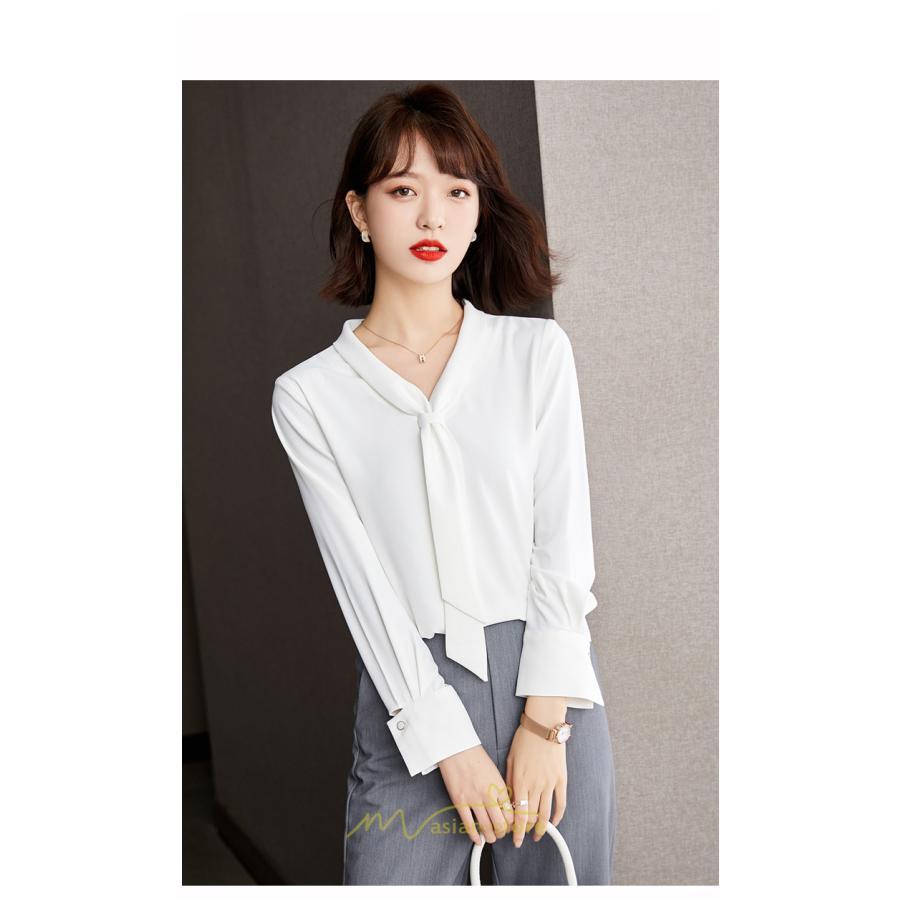 シャツ・ブラウス | ブラウス レディース 長袖 秋冬 オフィス フォーマル スーツ インナー 白 シフォン 大きいサイズ ビジネス 20代 通勤 40代 体型カバー 30代 秋服