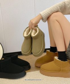 ブーツ | ムートン美脚 脚長 ショート無地 疲れない 靴 保温 レディース 暖かい もこもこ ふわふわ 履きやすい 秋冬 歩きやすい オシャレ 快適 柔らかい