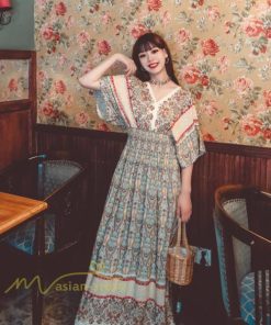 マキシ | ワンピース レディース 40代 春秋 キレイめ マキシ丈ワンピース ロング丈 Aラインワンピース ゆったり エスニック風 上品 上品 着痩せ オシャレ レトロ風 2021作