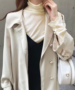 シャツ・ブラウス | ソフトセクシー プチハイネック ブラウス 韓国ファッション [好評につき完売しました]大人気 春 レディース シースルー トップス 透け感 長袖