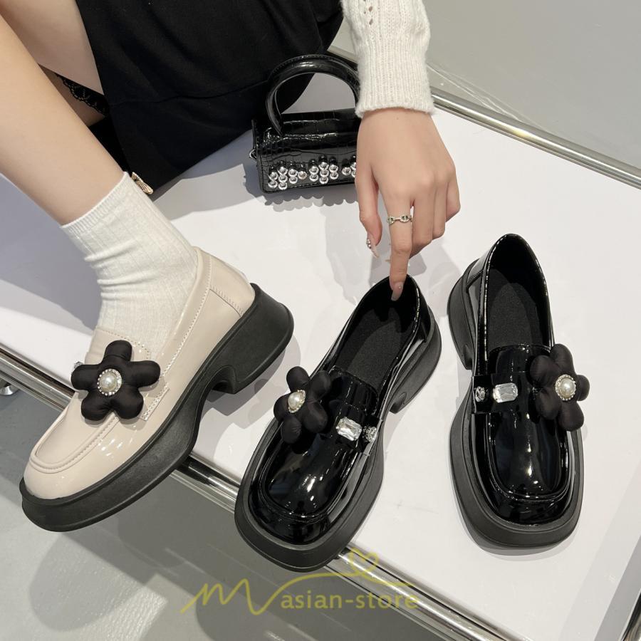 ローファー | 学生 女子 レディース 通学 通勤 学生靴 学校 軽量 花飾り 可愛い 上品 キレイめ 疲れにくい 痛くない 送料無料 フォーマル コンフォート