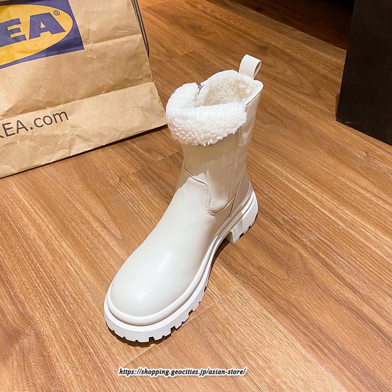 ブーツ | ムートンレディース 靴 裏ボア 裏起毛 シューズ サイドジップ 秋冬 暖か 防寒 疲れない 20代30代40代50だい 歩きやすい ファスナー 痛くない