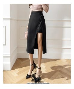 スカート | ロングレディース ボトムス  ロング 秋冬 40代 50代 コーデ 送料無料 スリット 着痩せ 韓国ファッション Aライン セクシー ハイウエスト