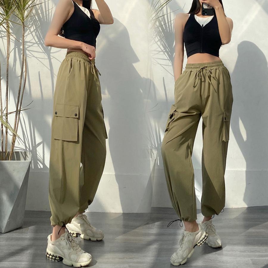 ワイドパンツ | ストリート風カーゴパンツ レディース