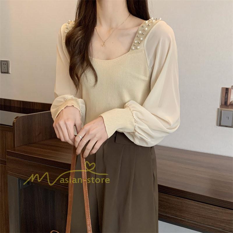 tシャツ・カットソー | カットソー トップス レディース ロンT Tシャツ 春 長袖 おしゃれ シフォンシャツ エレガント 20代30代40代 カジュアル お出かけ 着回し 通勤通学 ファッション