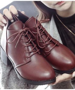 新作入荷アイテム | レースアップ ブーティ ローヒール ショートブーツ レディース 履きやすい
