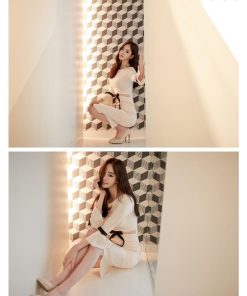 タイト | ワンピース タイトワンピース 結婚式 パーティードレス ミディアム 膝丈 袖あり 二次会 お呼ばれ 上品 演奏会 リボンつき ワンピ オフィス きれいめ