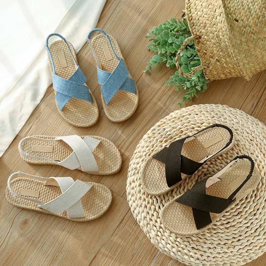 サンダル | ビーチ ローヒール 春夏 靴 フラット レディース ぺたんこ パンプス ミュール