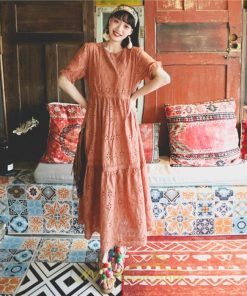 マキシ | ワンピース 夏 レース 半袖 ロングワンピ ワンピ ロング丈ワンピース ロングワンピース 無地 可愛い ナチュラル きれいめ 外出 大人 お出かけ かわいい 着痩せ