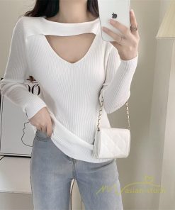 ｔシャツ・カットソー | リブカットソー レディース 秋 秋服 トップス 長袖 ロングスリーブ リブ カットソー 綿混 秋コーデ インナー タイト 伸縮性 ニットソー ショート丈 スリム