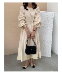 マキシ | ワンピース レディース 40代 50代 長袖 きれいめ ゆったり ロング丈 マキシ丈 体型カバー 無地 着痩せ 30代 カジュアル 通勤通学 夏物 お出かけ シンプル 上品