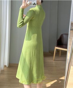 ニットワンピース | レディース 冬 きれいめ ニットフレア ロング おしゃれ タートルネック 秋冬 送料無料 通勤 可愛い おしゃれ デート 20代30代40代50代