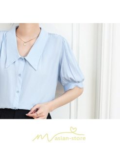 シャツ・ブラウス | ブラウス 半袖 レディース シャツ おしゃれ トップス レトロ オフィス 通勤 夏コーデ シンプル Vネック 上品 華奢見え 20代30代40代 着痩せ エレガント