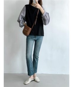 tシャツ・カットソー | Tシャツ 長袖 レディース カジュアル レイヤード カットソー シャツ 異素材 切り替え トップス Tシャツ ブラウス 20代 重ね着 30代 秋物 50代 ゆったり
