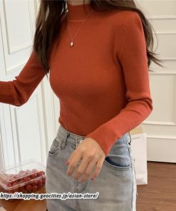 ニット・セーター | カットソー ニット レディース リブニット 長袖 秋冬 春 トップス スリム ストレッチ インナー 無地 プルオーバー 長袖ニット 通学通勤 長袖カットソー 着痩せ