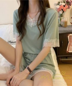 パジャマ ルームウェア | パジャマ レディース 夏 半袖 ルームウェア 涼しい 部屋着 ナイトウェア 寝間着 柔らかく軽い薄手の快適Tシャツパジャマ 部屋着 薄手パジャマ 上下セット