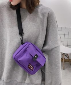 ショルダーバッグ | キャンバスバッグ 小さめ 男女兼用 スクエア ミニバッグ スマホバッグ 斜めがけ レディース