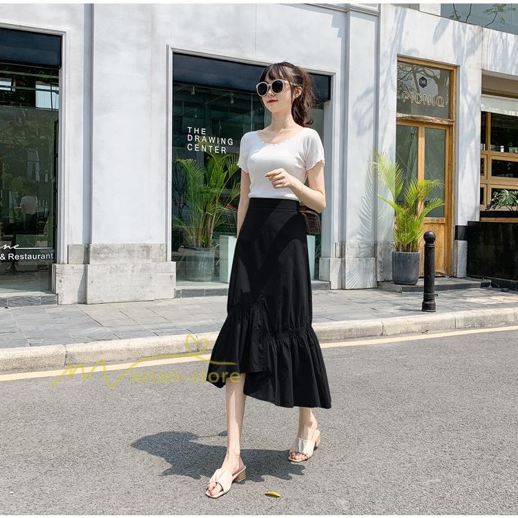 スカート | ボトムス レディース きれいめ 40代 30代 春秋 ロング丈 綿おしゃれ カジュアル 無地 通勤 OL 韓国風 通学 不規則 お出かけ 夏物 上品 着痩せ