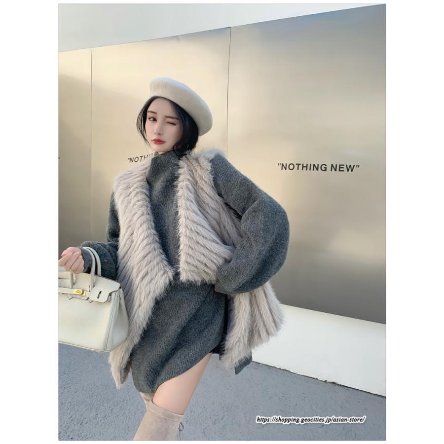 ベスト | ボリュームフェイクファーファー毛皮レディース 冬 フェイクファー 毛皮コート アウター ノースリーブ ふわふわ 前開き 秋冬 ジレ