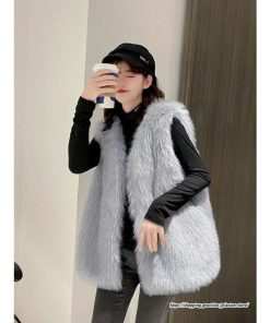 ベスト | ボリュームフェイクファーファー毛皮レディース 冬 フェイクファー 毛皮コート アウター ノースリーブ ふわふわ 秋冬 前開き ジレ