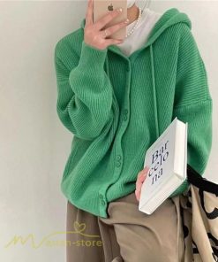 カーディガン | ニットニットパーカー セーター フード付き アウター 羽織り 秋冬 レディース トップス 通学通勤 ゆったり 7色 厚手 ニットアウター 20代40代