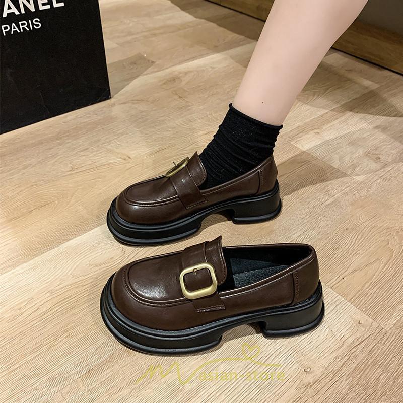 ローファー | レディース 靴 シューズ レザー調 合皮 厚底 履きやすい 韓国風 人気 クラシック 可愛い パンプス 通勤 春 夏 通学 冬 学生靴 秋