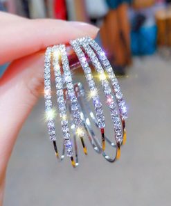 その他アクセサリー | 大ぶり ビジューピアス シルバー フープピアス 3連 リング ストーン きれいめ ゴールド