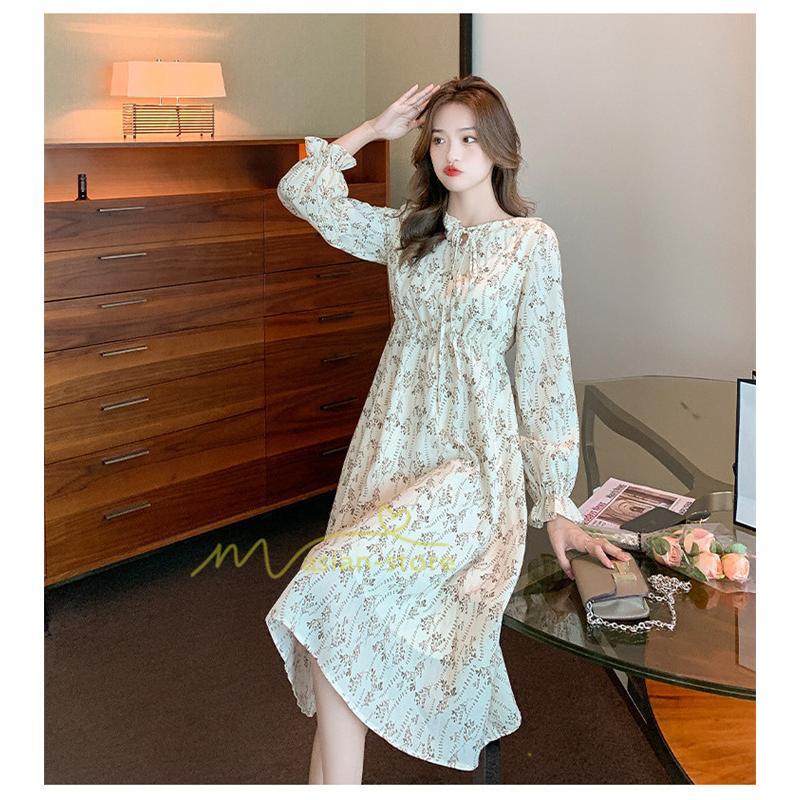 ミディアム | ワンピース レディース 長袖 膝丈ワンピー 春秋 きれいめワンピース オフィス ハイウエスト 春夏新作 通勤通学 カジュアル お出かけ 20代30代40代 エレガント