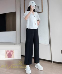 パンツ レギンス | ワイドパンツ マタニティウェア 妊婦服 パンツ 着痩せ 無地 マタニティパンツ おしゃれ 上品 春 夏 ウエスト調整 マタニティパンツ 産前 お出かけ カジュアル