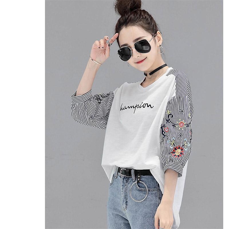 シャツ・ブラウス | シャツ ブラウス レディース パフスリーブ 花柄 刺繍 ストライプ トップス ラウンドネック 韓国風 カジュアル フェミニン トレンド ゆったり ファッション