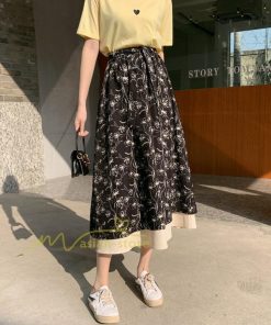 スカート | フレアロングレデイース リネンウエストゴム 綿麻混 マキシマキシ リゾート 体型カバー 上品 重ね着風