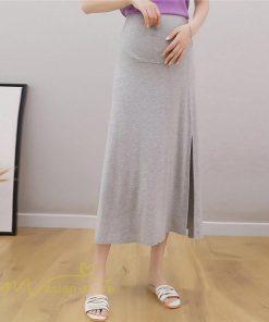 スカート | マタニティ スカートプリーツマタニティロング丈 ミモレ丈 裾口スリット 春 夏 マタニティウェア ウエスト調整 無地 産前産後 着痩せ 上品