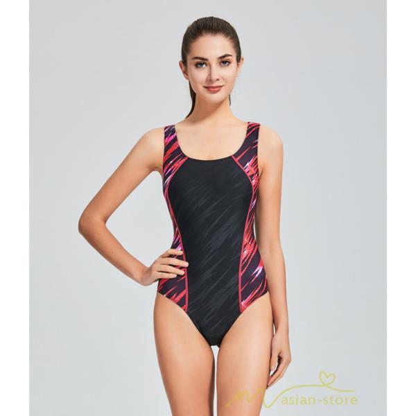 送料無料セール | 水着 レディース 体型カバー スポーツ フィットネス 競泳用水着 パット付き 袖なし ワンピース水着 水泳 スイムウェア 練習用 防水速乾性 スイミング水着 女性