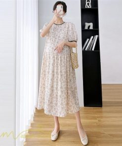 ワンピース | マタニティレディース 着痩せ 韓国風 小花柄 妊婦服 マタニティウェア 上品 大きいサイズ 夏服 Aラインお出かけ マタニティ