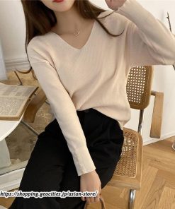 ニット・セーター | カットソー ニット レディース リブニット 長袖 秋冬 春 トップス スリム ストレッチ インナー 無地 長袖カットソー 長袖ニット 通学通勤 プルオーバー 着痩せ