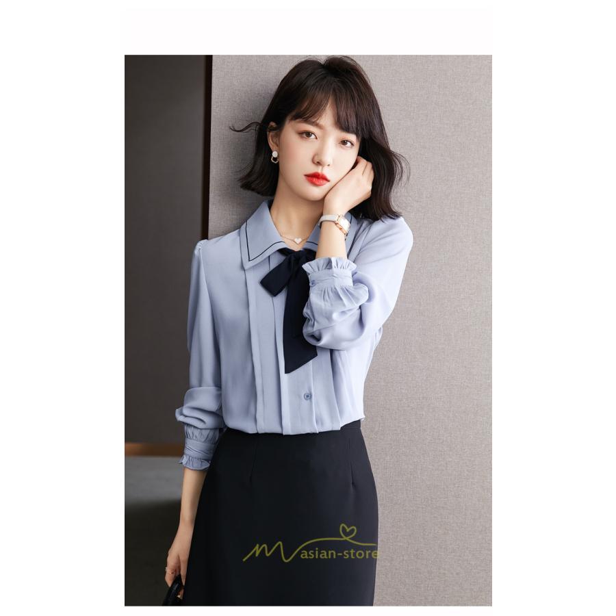 シャツ・ブラウス | シャツ ブラウス シフォンブラウス トップス 長袖 レディース きれいめ オフィス リボン 通勤 通学 オシャレ ナチュラル 可愛い 上品 2022 キレイめ 秋服