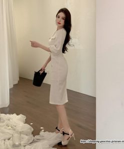 タイト | ワンピースタイトワンピース五分袖 上品 セクシー高級感 ワンピース タイトワンピース ヒップアップ スリム 美ライン エレガント お呼ばれ シルエット