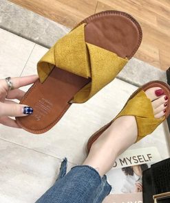 サンダル | ぺたんこレディース フラット クロスストラップコンフォート ビーチスエ−ド調 スリッパ