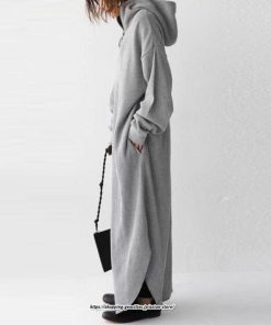 マキシ | ワンピース レディース パーカーワンピース 長袖 秋 冬 パーカー ロングワンピース ゆったり フード付き 体型カバー 40代 お洒落 通勤 上品 30代