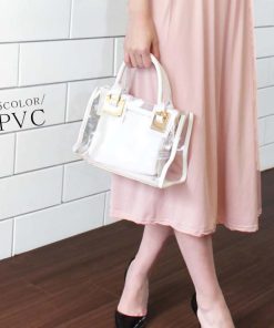 トートバッグ | レディース PVC 春夏 ショルダーバッグ クリアバッグ プールバッグ 透明
