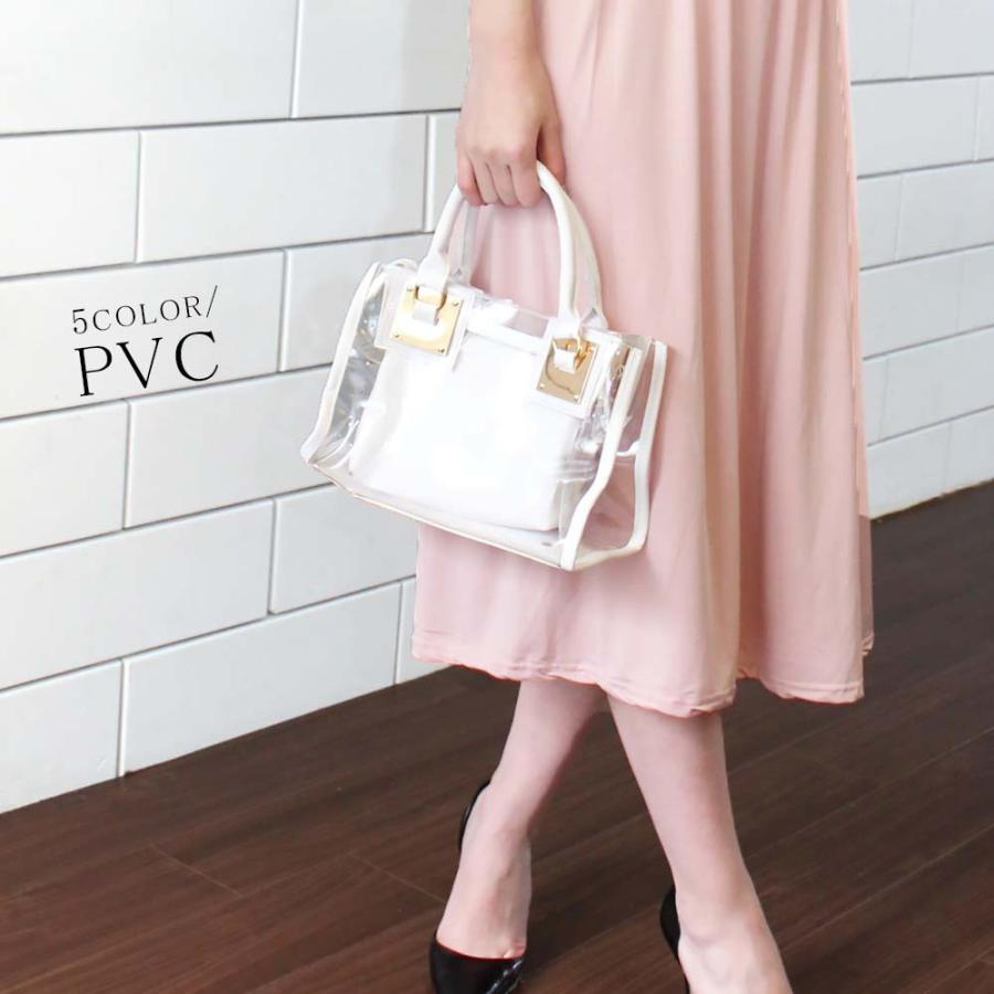 トートバッグ | レディース PVC 春夏 ショルダーバッグ クリアバッグ プールバッグ 透明