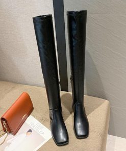 ニーハイブーツ | スクエアトゥ 美脚ブーツ