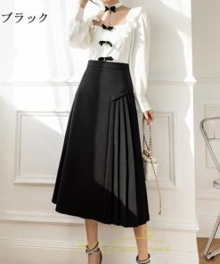 スカート | ロング 秋 秋服 レディース ボトムス ロングフレア プリーツ裏地付き キレイめ 着痩せ フェミニン お出かけ 可愛い オシャレ