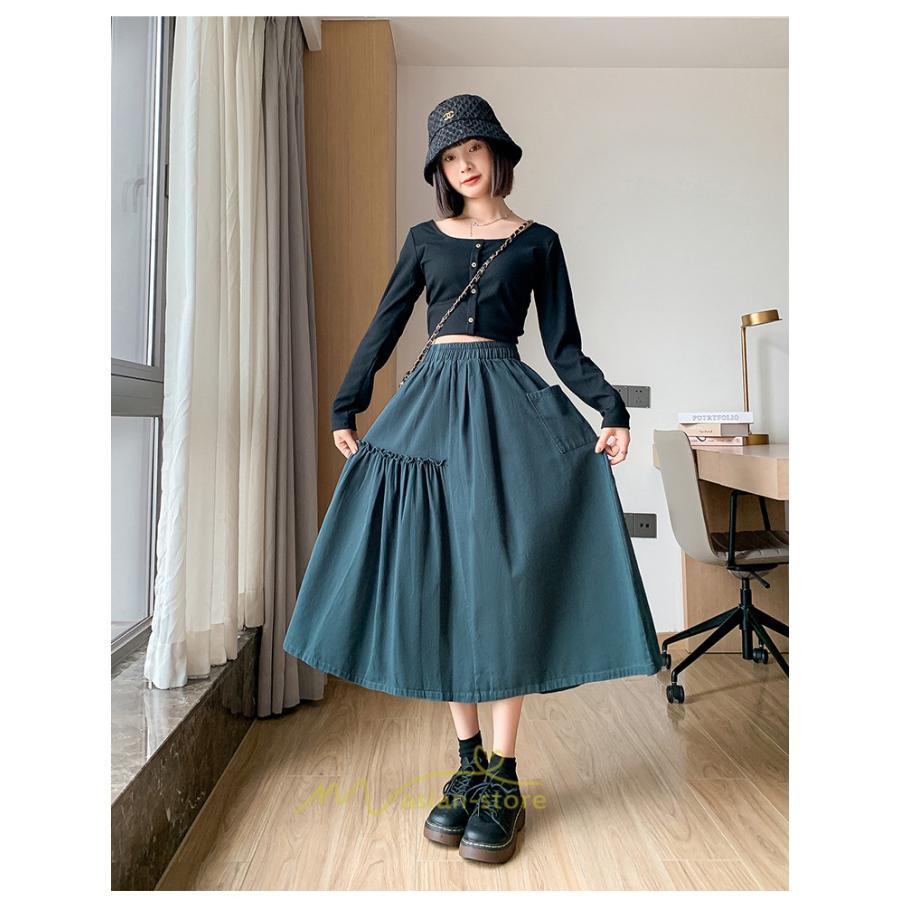 スカート | フレアロング レディース ボトムス ロングAライン ミモレ丈 かっこいい ハイウエスト オシャレ キレイめ 着痩せ